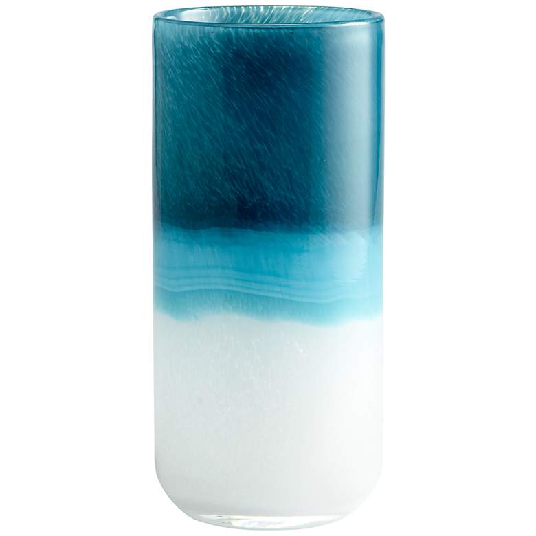 Small Turquoise Cloud 9&quot; High Glass Vase
