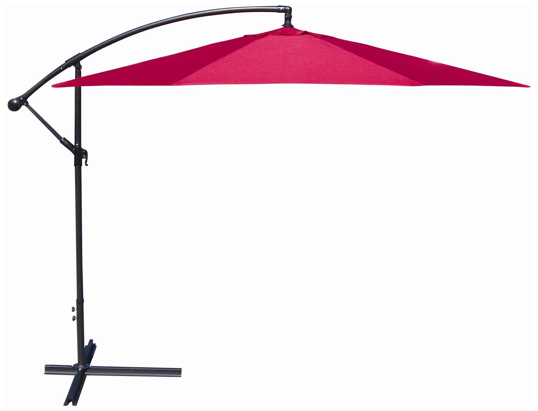 10-Foot Offset Umbrella in Red Polyester