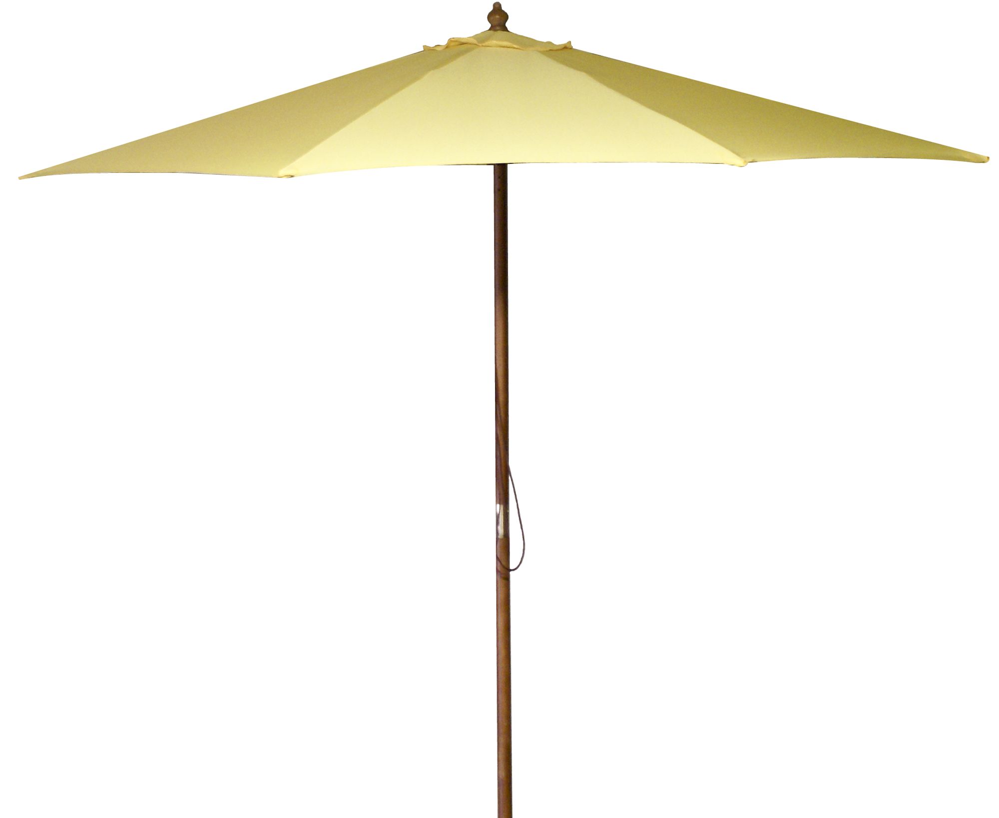 Canary Yellow 9' Round Wooden Market Umbrella