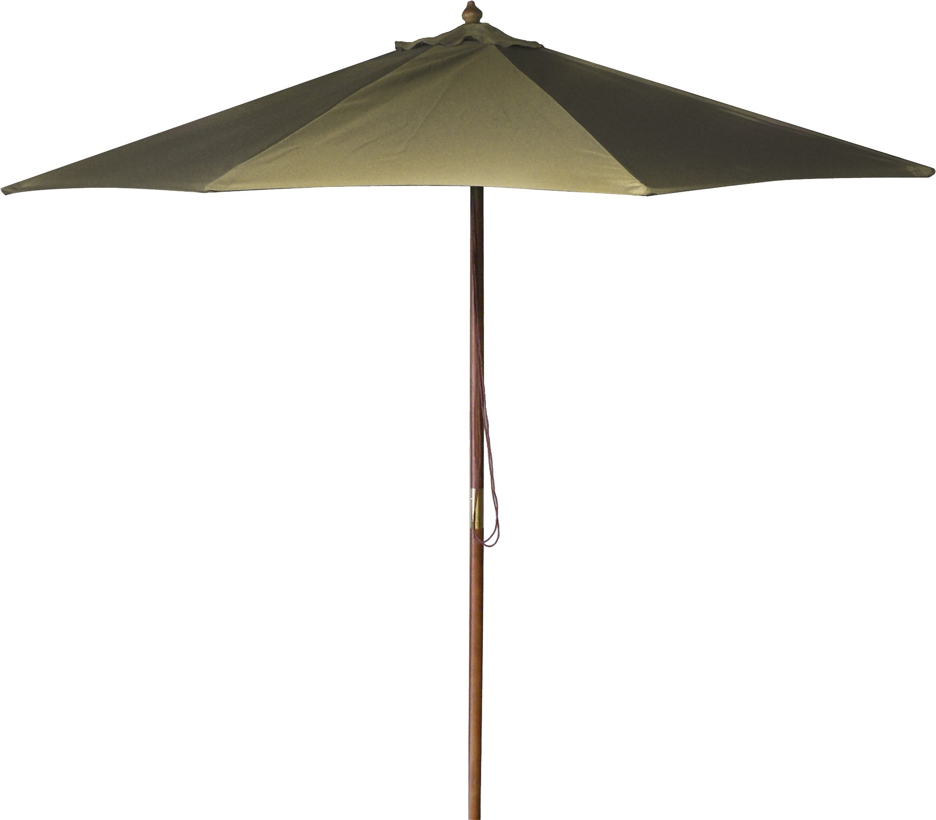 Khaki 9' Round Wooden Market Umbrella