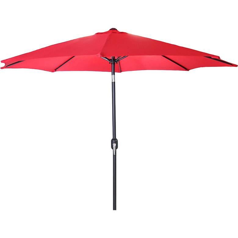 Red 9&#39; Steel Market Umbrella