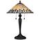 Quoizel Pearson Twin Light Tiffany-Style Table Lamp