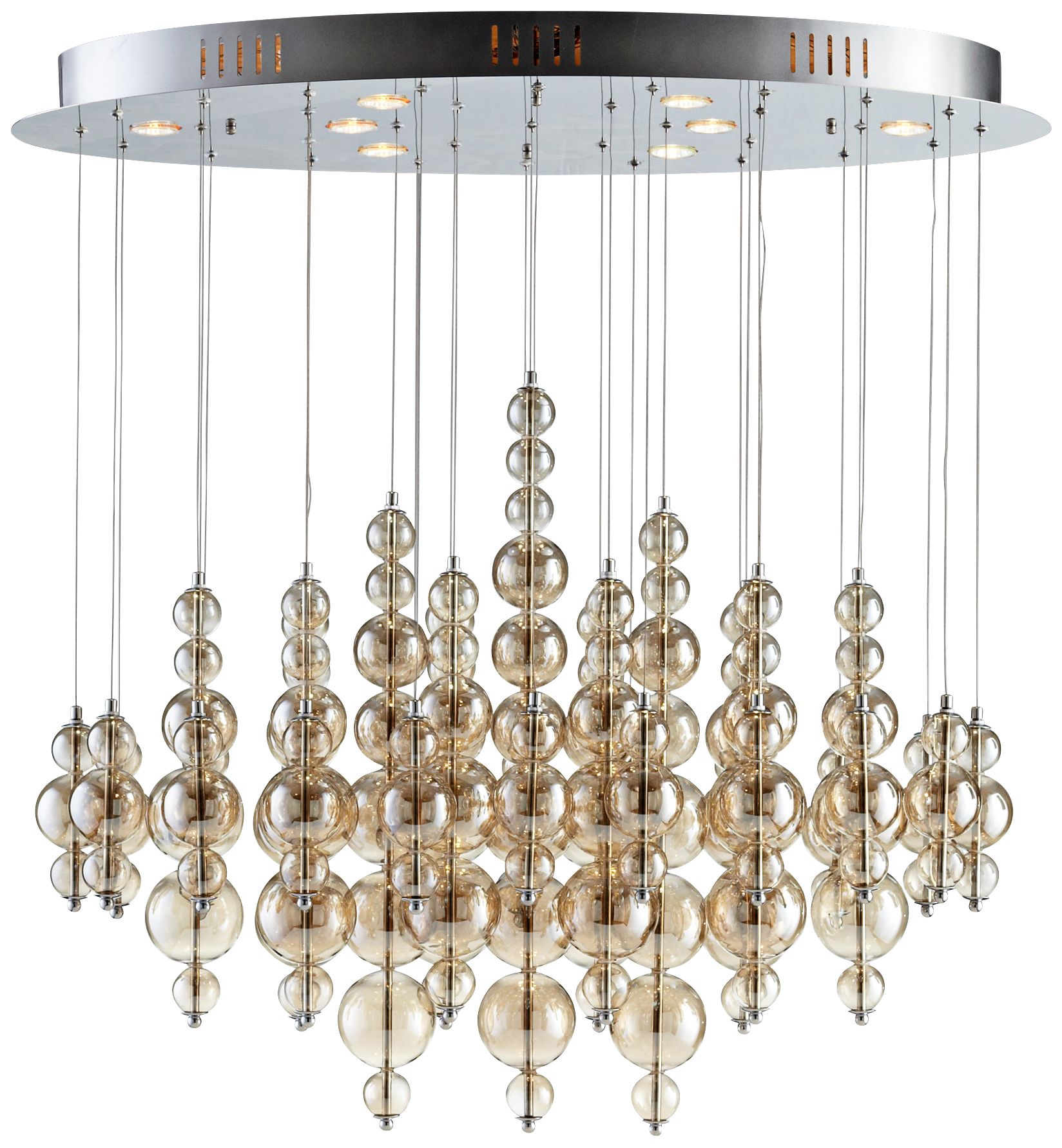Bubbles Cash 40" Wide Smokey Brown Ceiling Light
