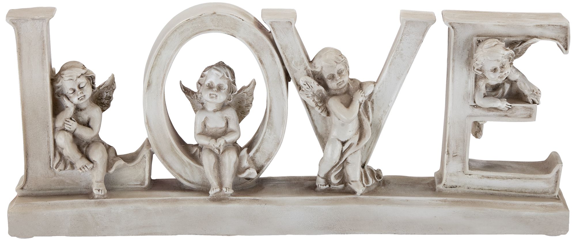 Love 12" Wide Decorative Shelf Sculpture with Angels