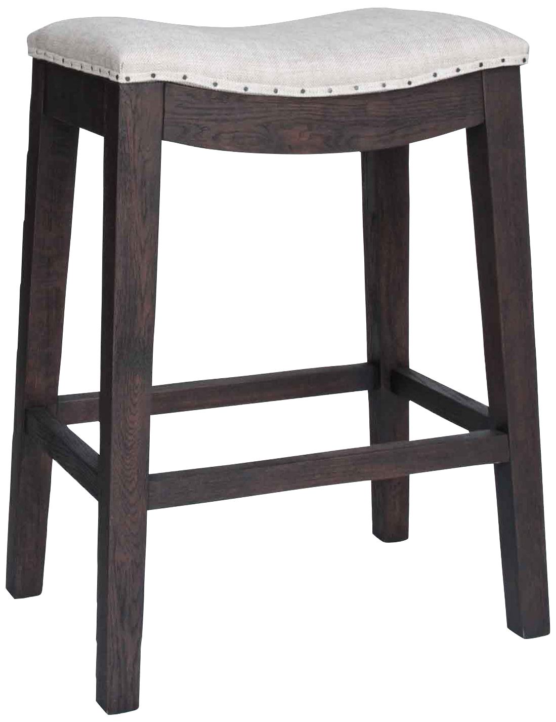 Harper 27" Rustic Java Saddle Seat Counter Stool