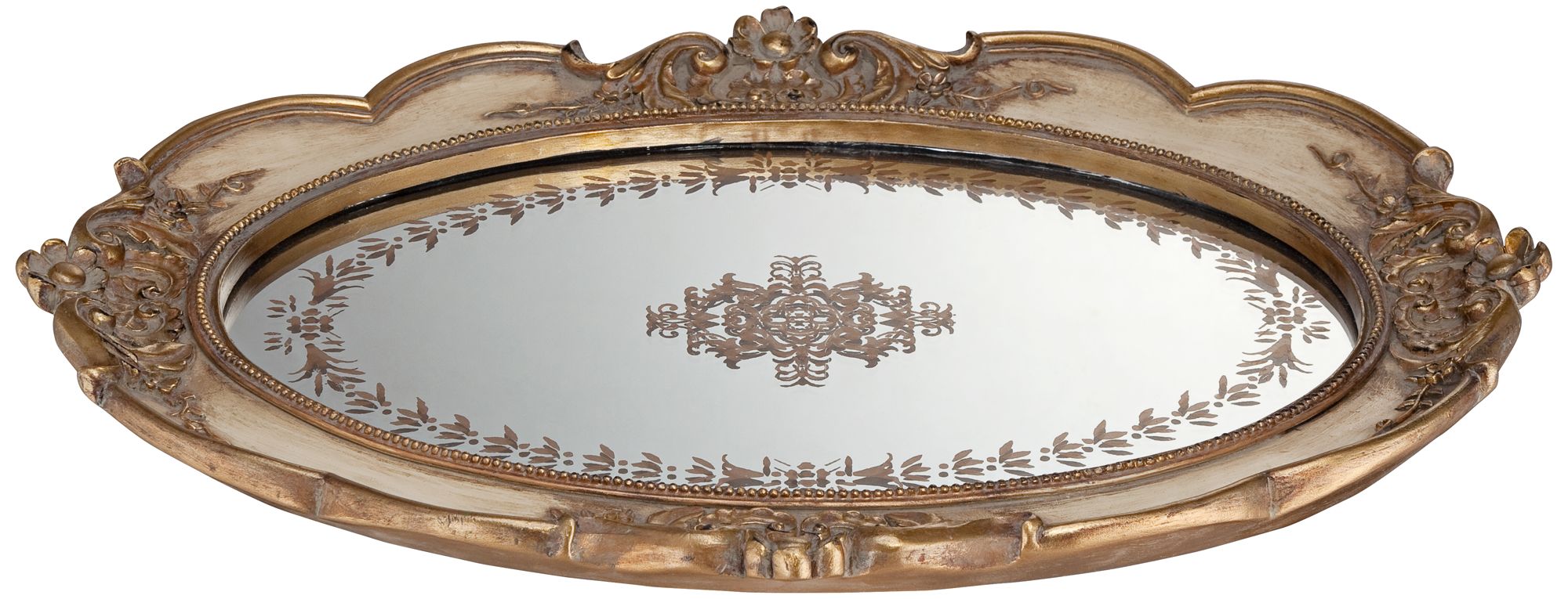 Iberia Gold Mirrored Decorative Tray 3Y188 Lamps Plus