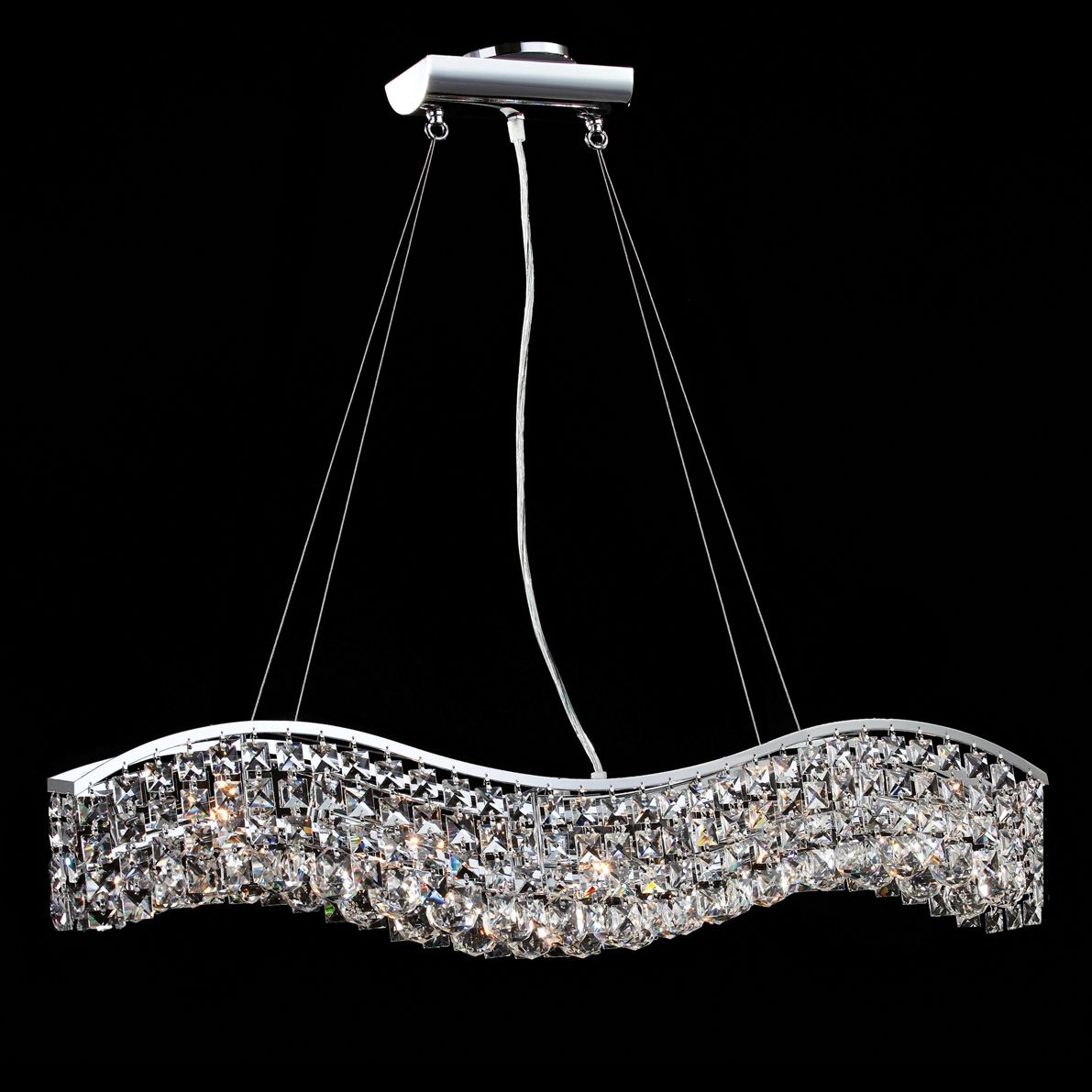 James R. Moder Impact Wave 36" Wide Imperial Crystal Pendant
