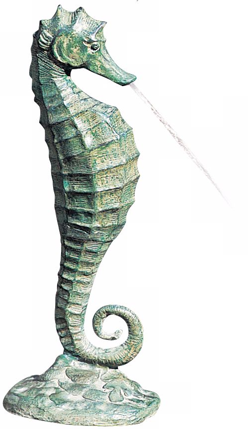 Seahorse 19" High Verdigris Bronze Spitter Pond Fountain