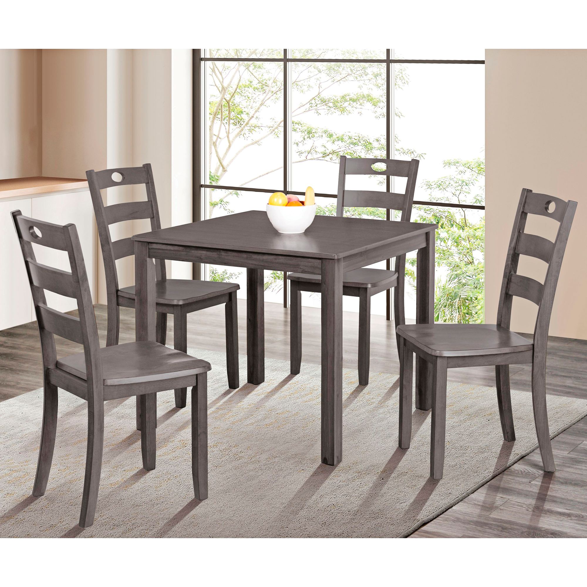 Cordelia Gray Solid Wood 5-Piece Dining Table Set