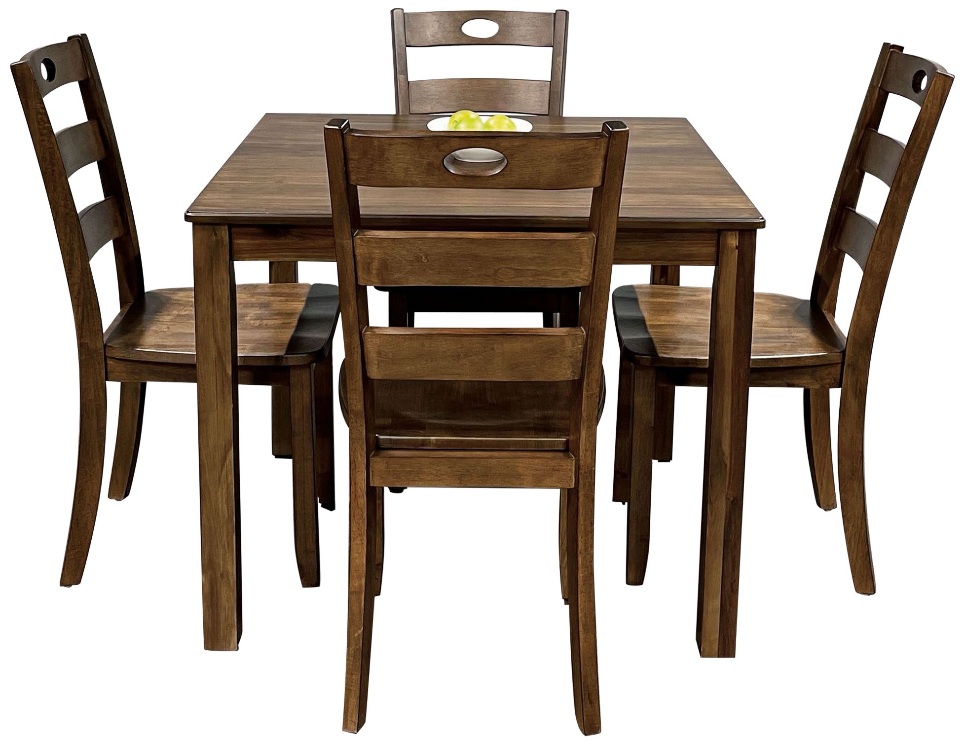 Cordelia Walnut Solid Wood 5-Piece Dining Table Set