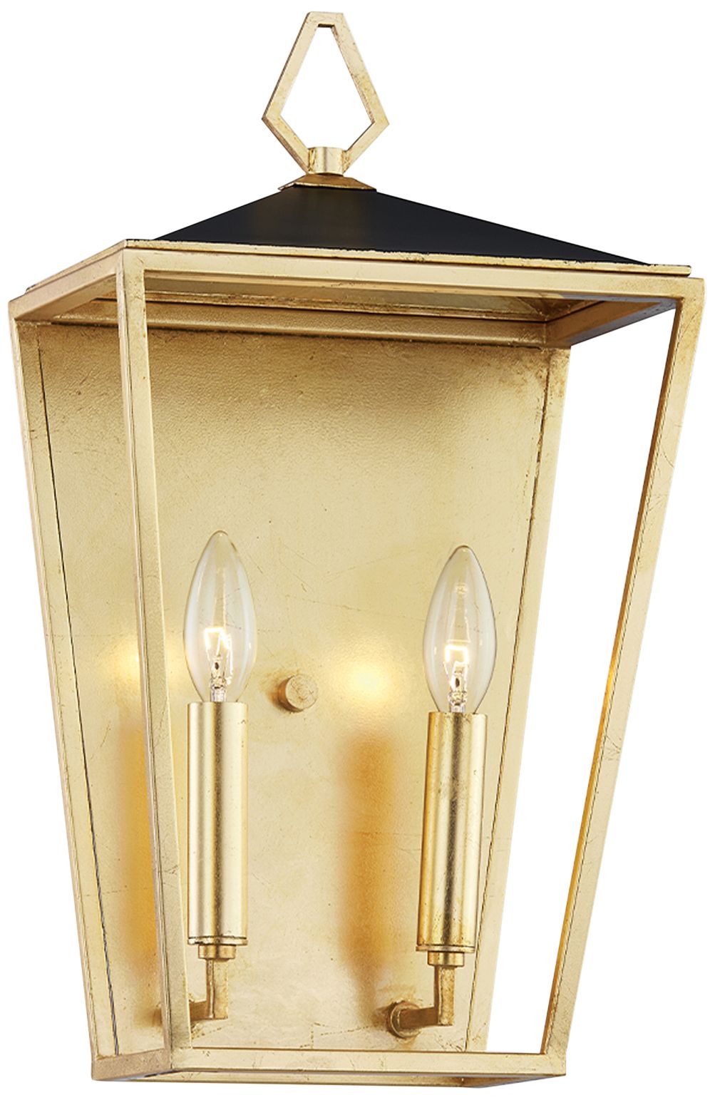 Hudson Valley Paxton 17 3/4" High Gold Leaf and Black Wall Sconce