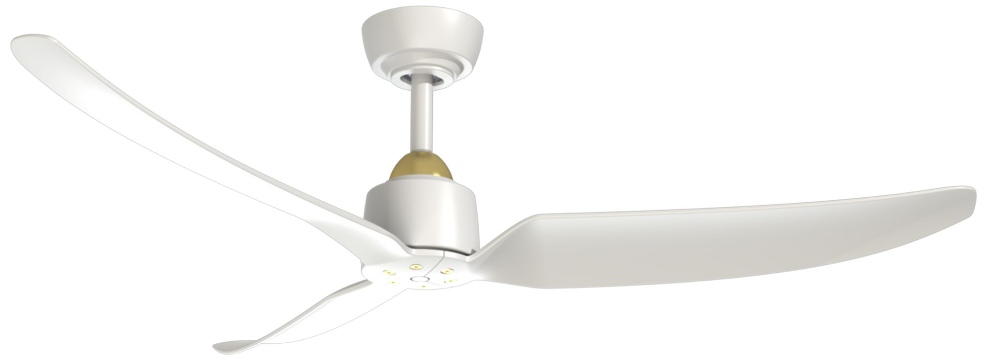 Kuzco Hugo 52-in Brushed Gold/matte White Ceiling Fan