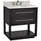 Marcello 32" Wide Black and White Marble 1-Drawer Single Sink Vanity