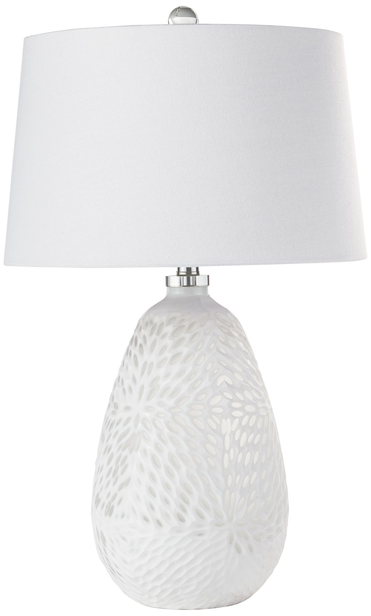 Regina Andrew Chrysanthemum White Glass Table Lamp