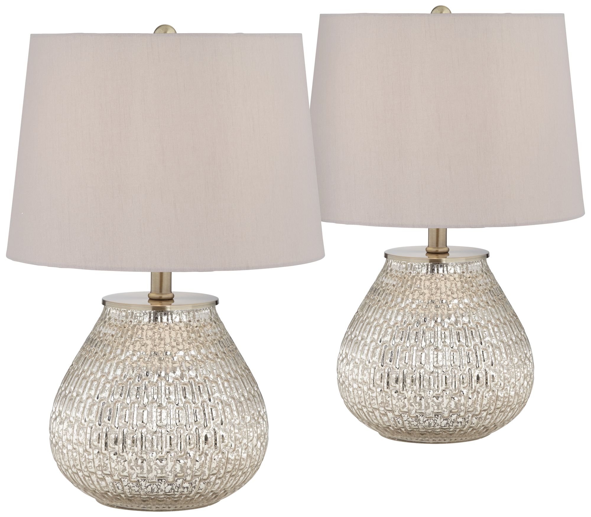 Details About Country Cottage Accent Lamps 19 1 2 Set Of 2 Mercury Glass Teardrop For Bedroom
