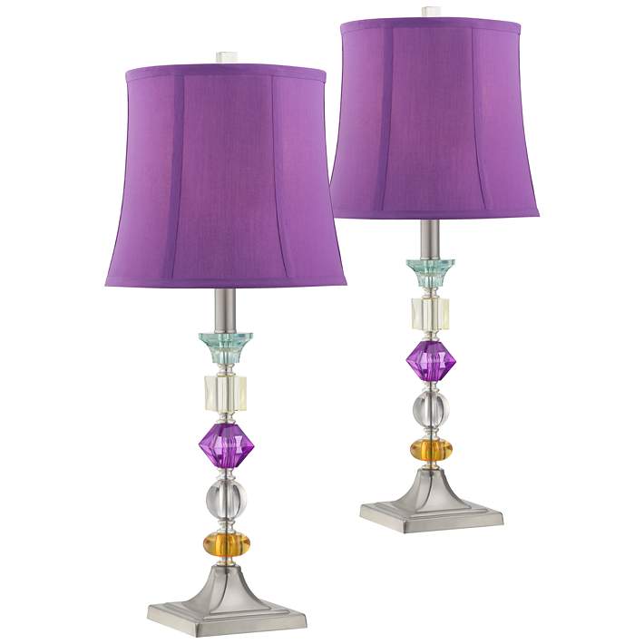 Bijoux Modern Purple Table Lamps Set Of, Purple Floor Lamps Next