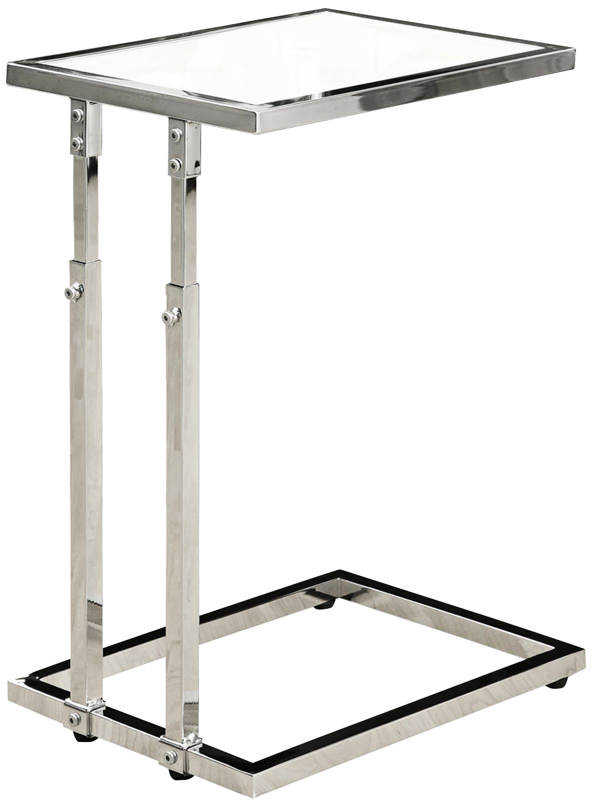 Kass 15 3/4" Wide Chrome Adjustable Height Accent Table