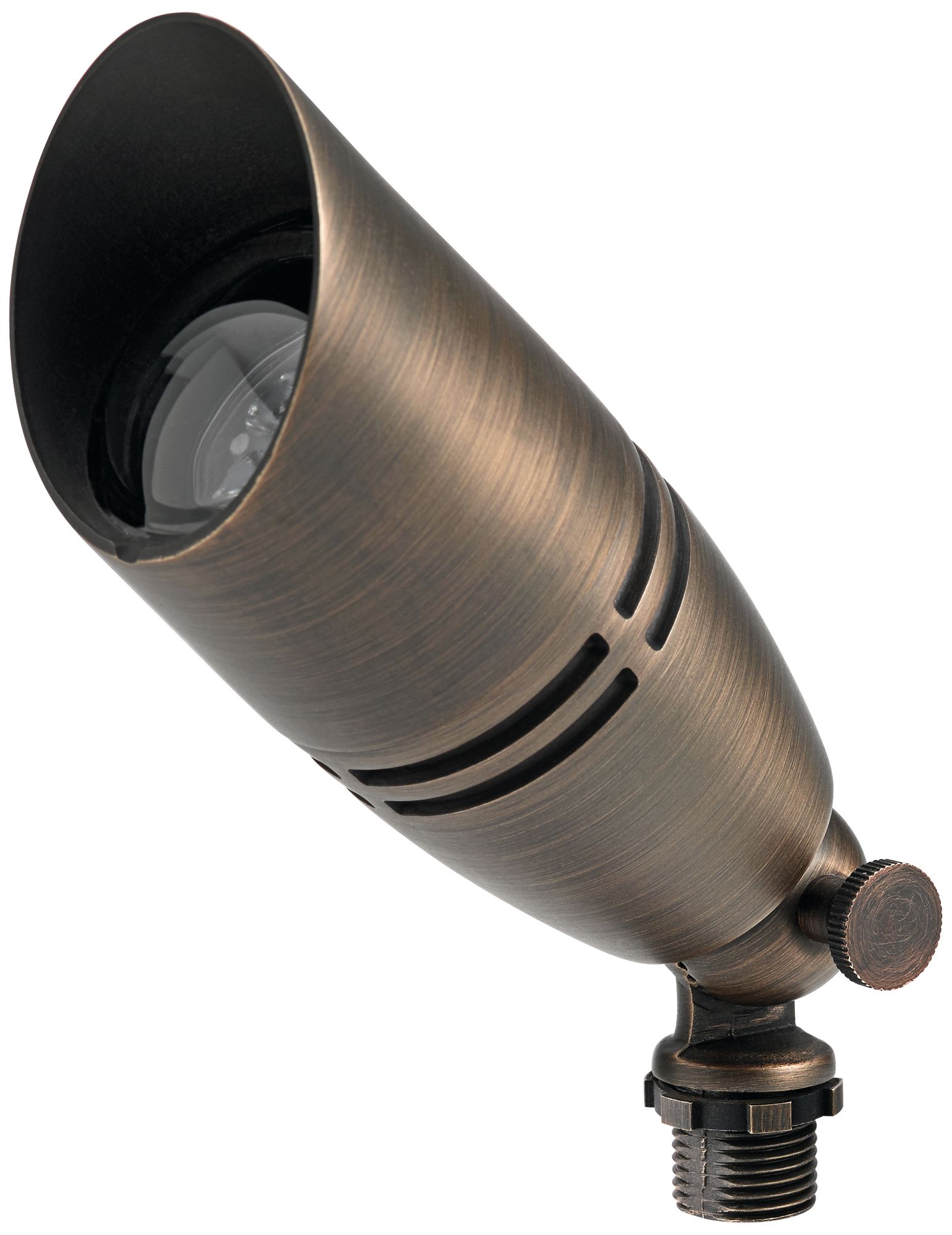Boxer 3" High Brass Outdoor Spot Light w/ Adjustable Cowl