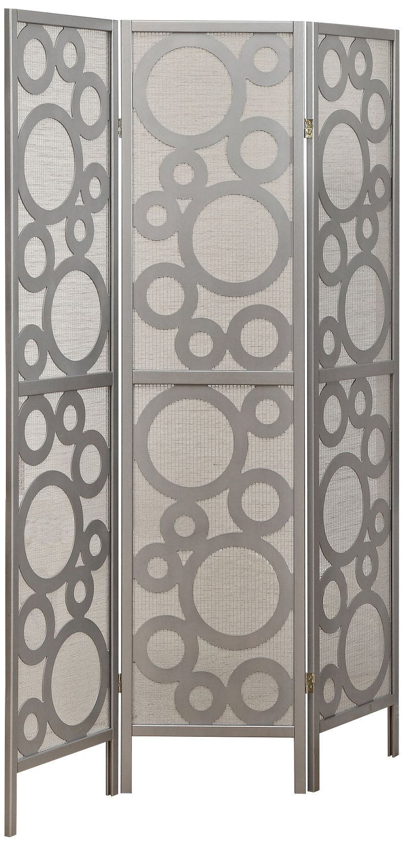 Bella 52" Wide Silver Bubble 3-Panel Folding Screen