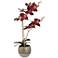 Red Orchid 23" High Faux Flowers in Ceramic Pot