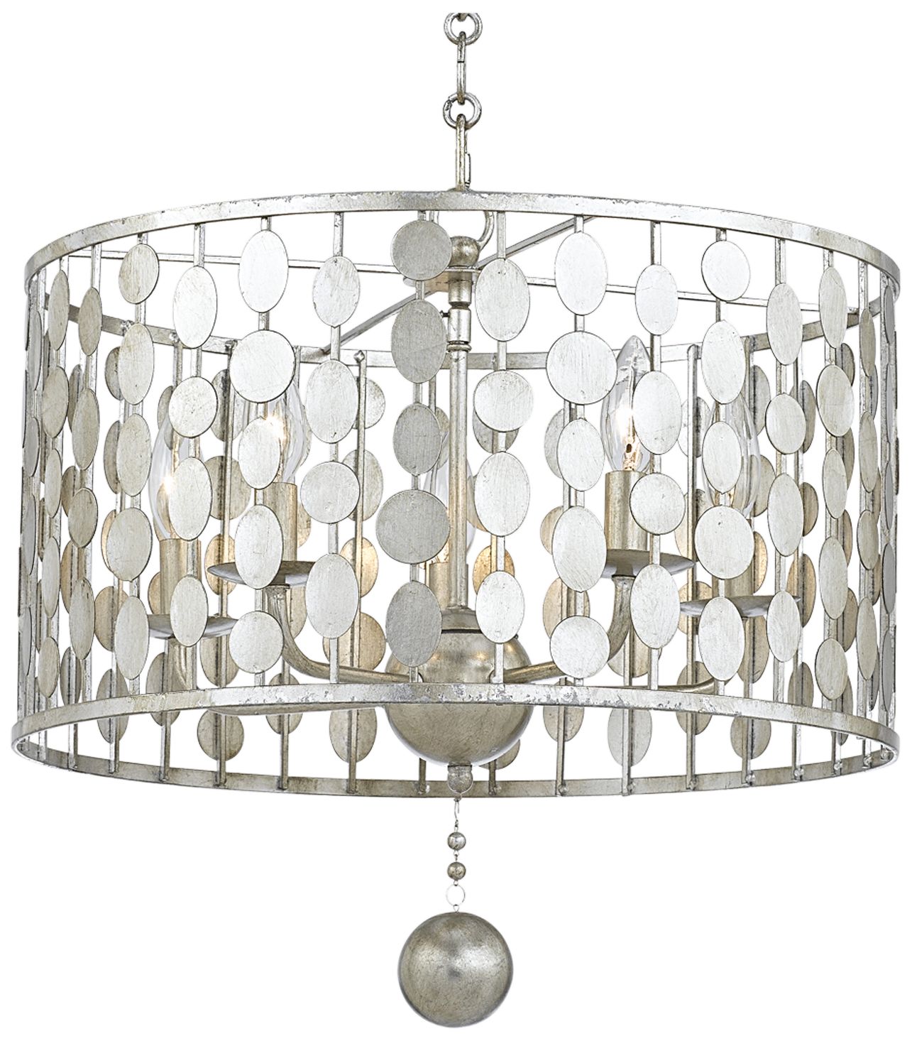 Crystorama Layla 18" Wide Antique Silver 5-Light Pendant