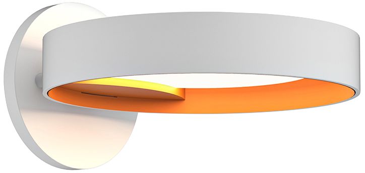 Light Guide Ring 1 1/2" High White and Apricot LED Wall Sconce