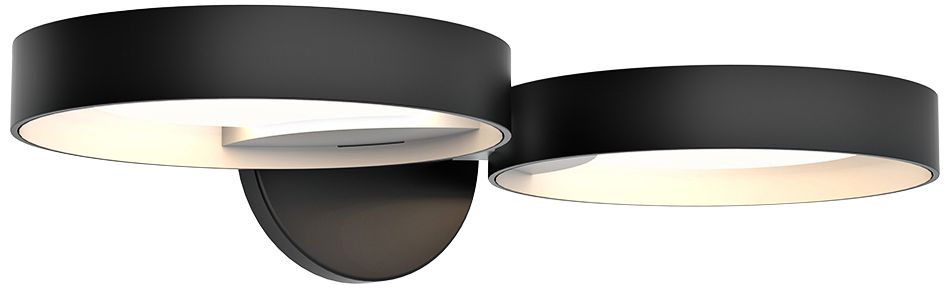 Light Guide Ring 1 1/2" High Black and White 2-LED Wall Sconce