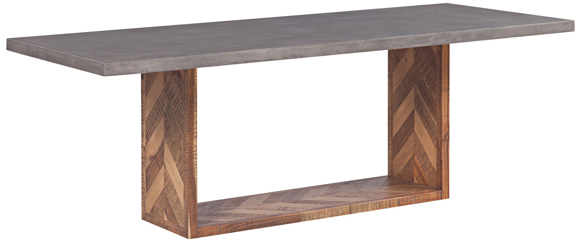 Wyckoff Dark Gray and Brown Mixed Rectangular Dining Table