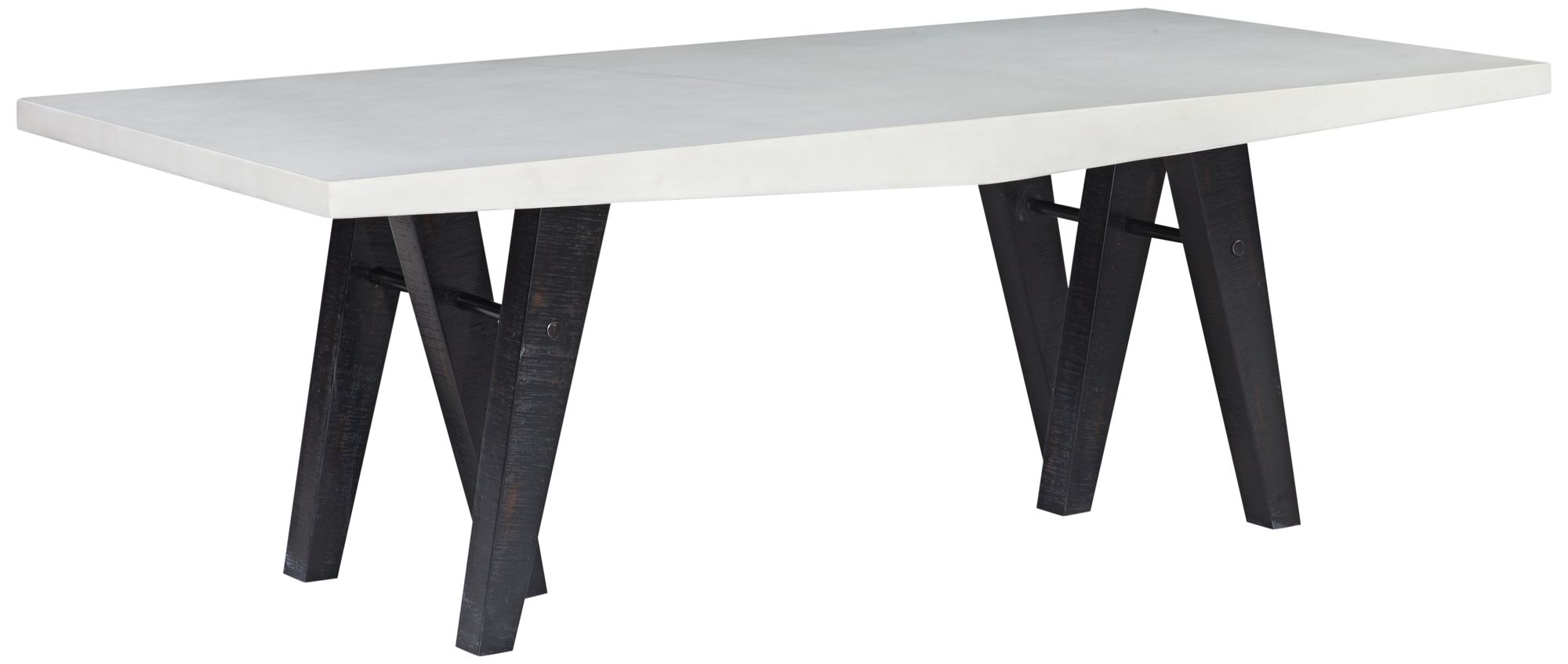 Gowanus White Concrete Top and Black Wood Dining Table