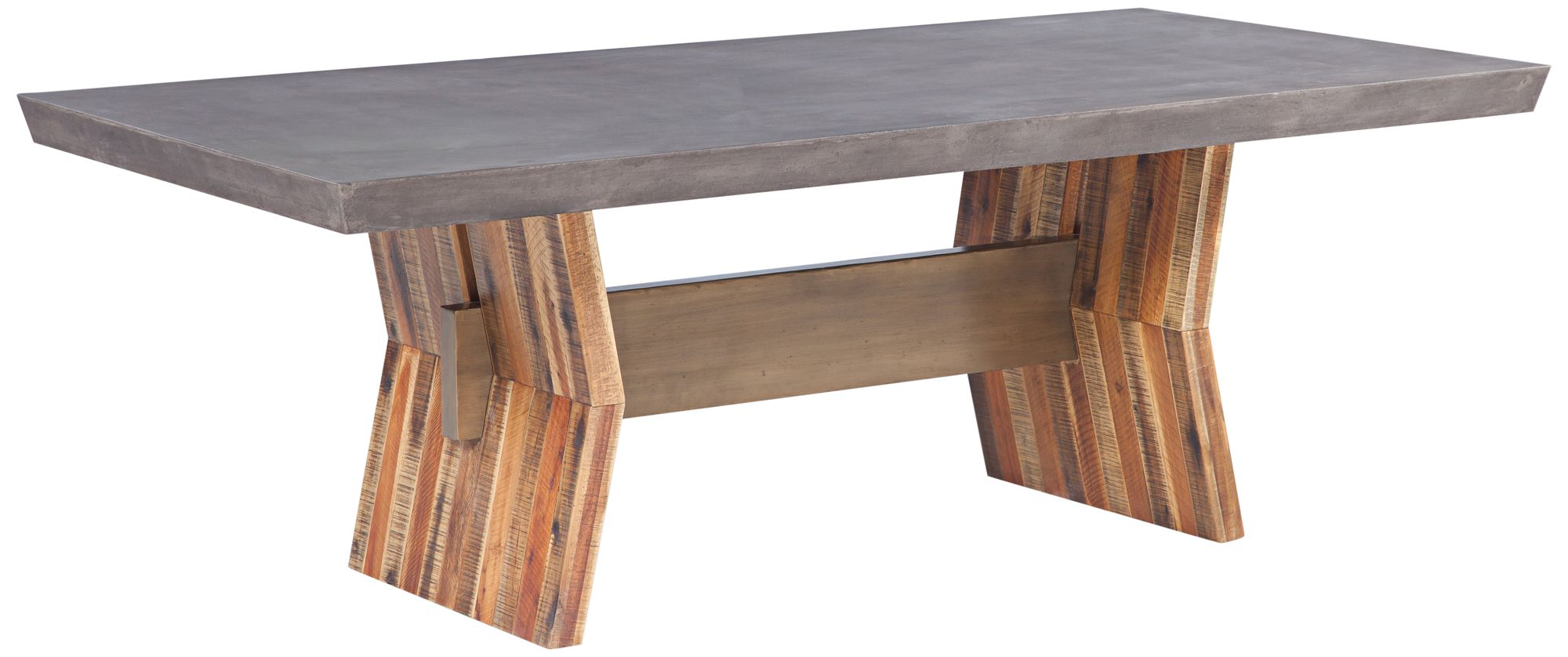 Astoria 86 1/2" Wide Dark Gray Concrete & Wood Dining Table