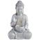 Buddha 18 1/2" High Gray Faux Stone Bubbler Fountain with LED Light
