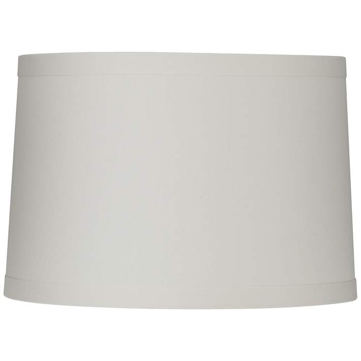 White Linen Drum Lamp Shade 15x16x11, Large Linen Drum Lamp Shade