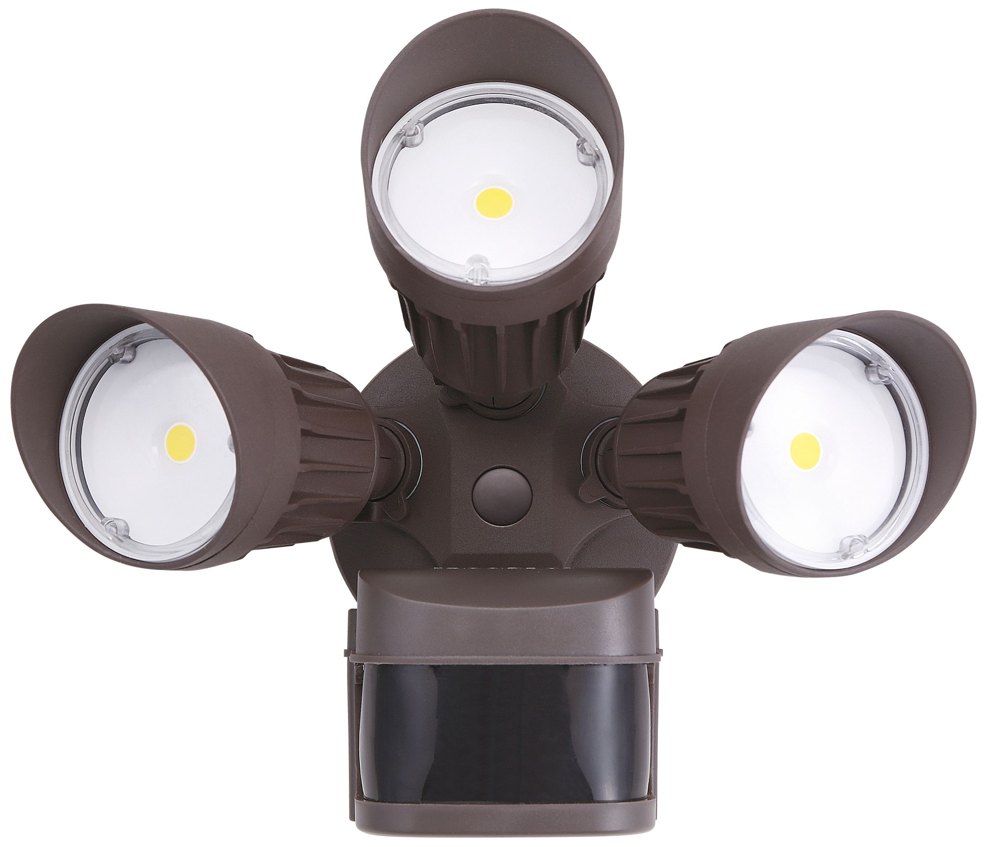 Eco-Star Bronze Triple Head LED Motion Sensor Security Light