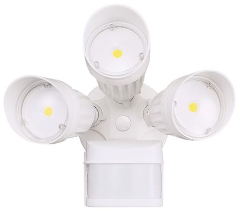 Eco-Star White Triple Head LED Motion Sensor Security Light