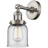 Small Bell 10&quot;H Satin Brushed Nickel Adjustable Wall Sconce