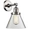Large Cone 10" High Polished Nickel Adjustable Wall Sconce