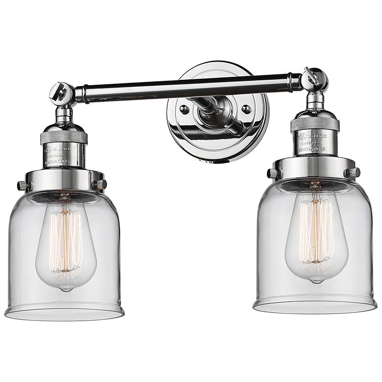 Small Bell 10&quot; High Chrome 2-Light Adjustable Wall Sconce