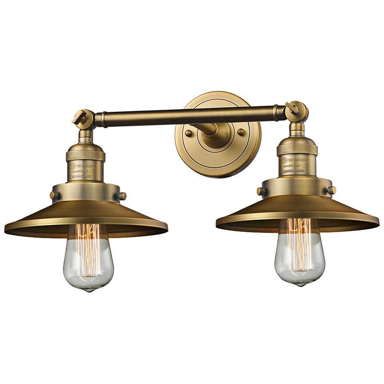 Railroad 8&quot;H Brushed Brass 2-Light Adjustable Wall Sconce