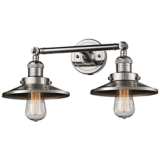 Railroad 8&quot;H Polished Nickel 2-Light Adjustable Wall Sconce