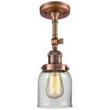 Small Bell 5&quot; Wide Antique Copper Adjustable Ceiling Light