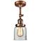 Small Bell 5" Wide Antique Copper Adjustable Ceiling Light