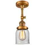 Small Bell 5&quot; Wide Brushed Brass Adjustable Ceiling Light