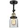 Small Bell 5" Wide Black and Brass Adjustable Ceiling Light