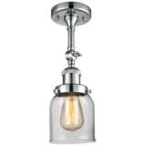 Small Bell 5&quot; Wide Polished Chrome Adjustable Ceiling Light