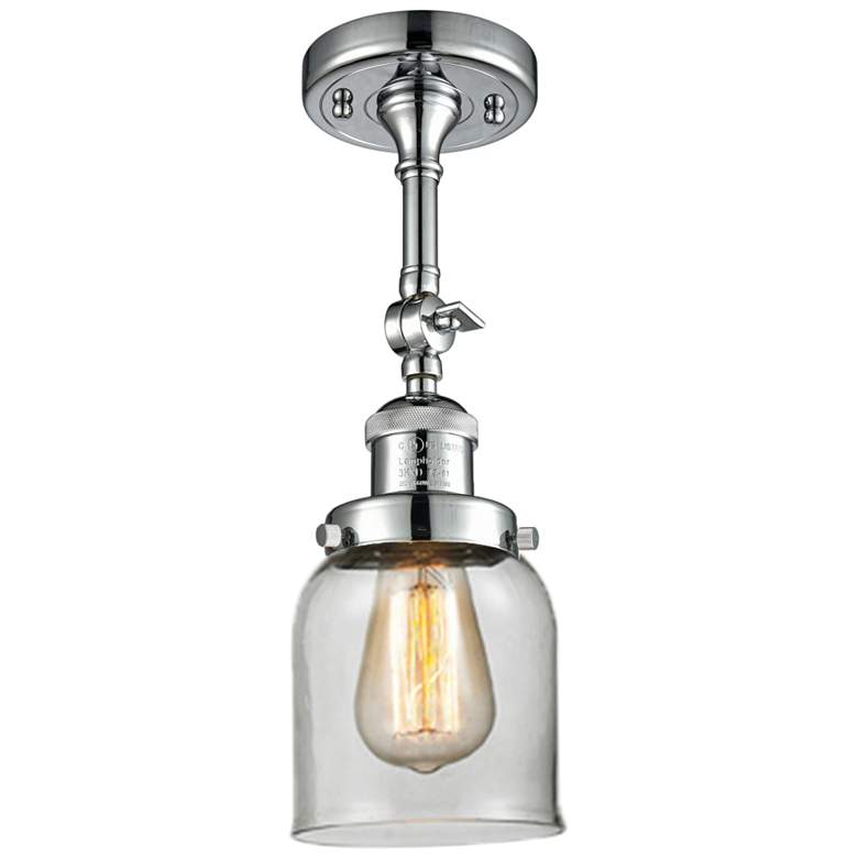 Image 1 Small Bell 5" Wide Polished Chrome Adjustable Ceiling Light