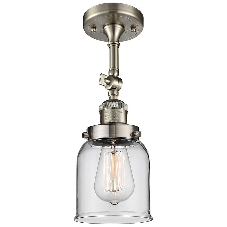 Image 2 Small Bell 5"W Satin Brushed Nickel Adjustable Ceiling Light