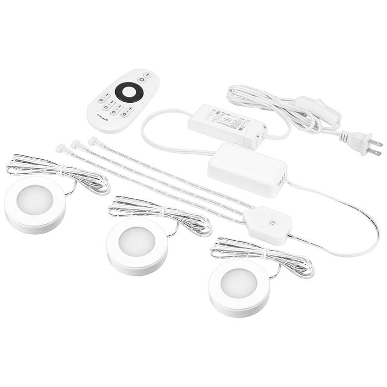 Omni White Tunable LED Plug-In Puck Light Kit With Remote