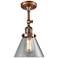Large Cone 8" Wide Antique Copper Adjustable Ceiling Light