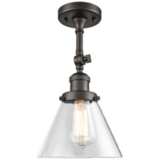 Large Cone 8&quot;W Oil-Rubbed Bronze Adjustable Ceiling Light