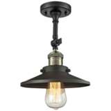 Railroad 8&quot; Wide Black and Brass Adjustable Ceiling Light